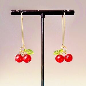 Glass Cherry Earrings